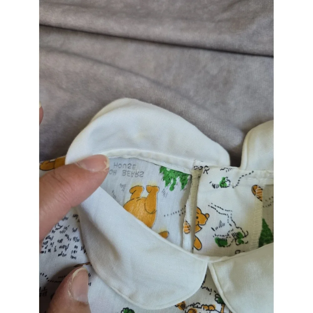Vintage Winnie the Pooh Bear Dress 70s Sears 100 ACRE WOOD Size 6 Flaws